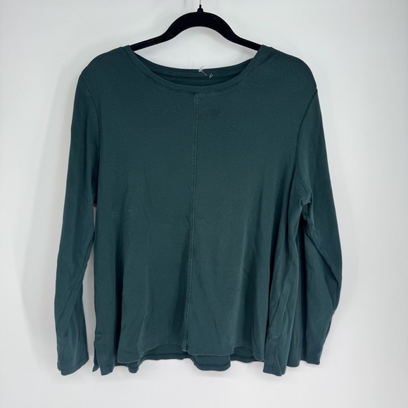 J. Jill Casual Organic Cotton Long Sleeve U Neck Middle Seam Full Length Top - Picture 1 of 3